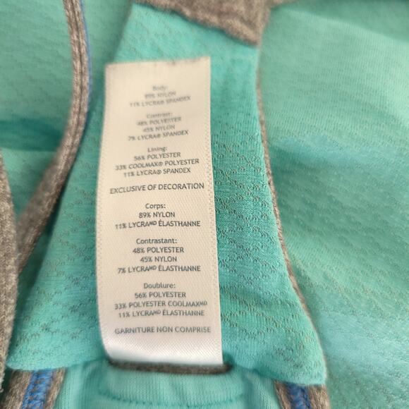 Ivivva Double Dutch Tank Blue Gray Racerback Built in Bra Strappy Girls 14 - Picture 10 of 11